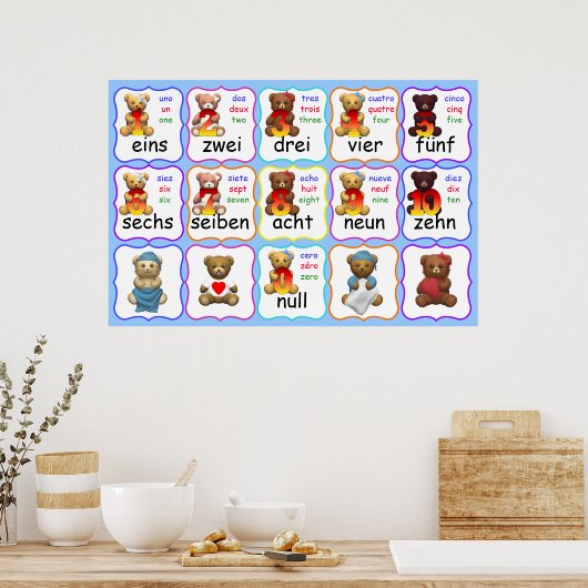 Bildung der Bärennummern, Nummern, Englisch, Franz Poster (Küche)