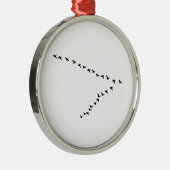 Bildung der Fliegen-Gans-"V" Silbernes Ornament (Rechts)
