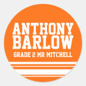 Bildung der zweiten Klasse mit dem Aufkleber orang (Vorderseite)