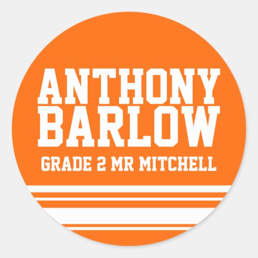 Bildung der zweiten Klasse mit dem Aufkleber orang (Vorderseite)