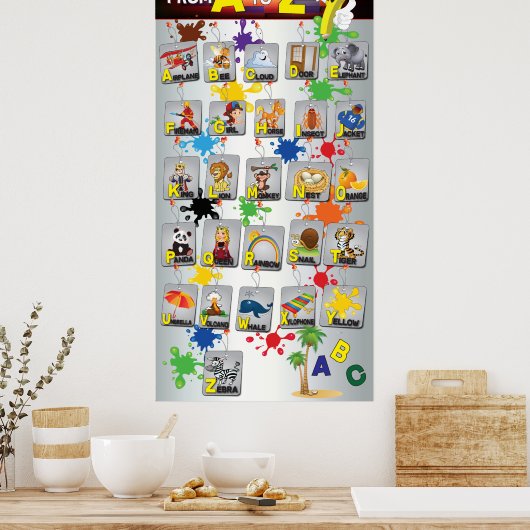 Bildung des englischen Alphabets Poster (Küche)