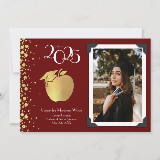 Bildung des Lehrers Gold Abschluss Ankündigung (Vorderseite)