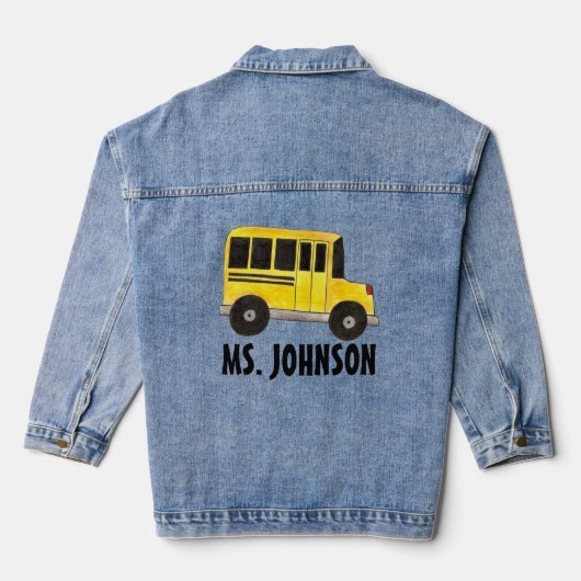 Bildung des personalisiert-Gelben Schulbusfahrers Jeansjacke (Rückseite)