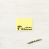 Bildung des personalisiert-Gelben Schulbusfahrers Post-it Klebezettel (Auf Schreibtisch)