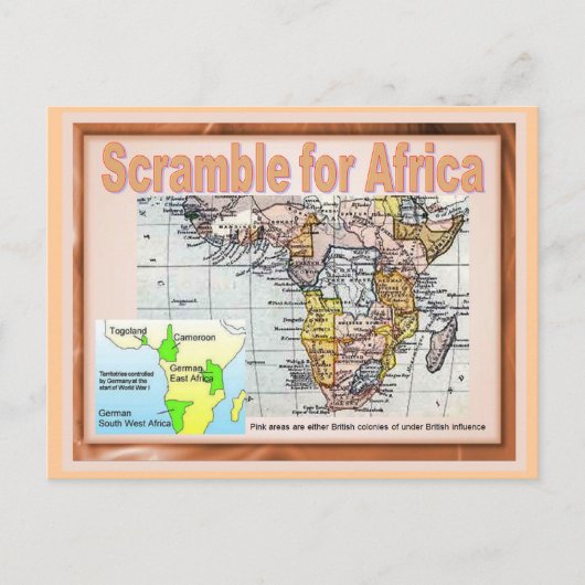 Bildung, Erster Weltkrieg, Scramble für Afrika Postkarte (Vorderseite)
