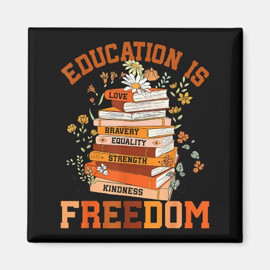 Bildung Freiheit Schwarzer Lehrer Bücher Illustrat Magnet (Vorne)