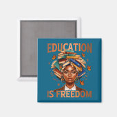 Bildung Freiheit Schwarzer Lehrer Bücher Kunstwerk Magnet (Vorderseite/Rückseite)