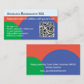 Bildung für Kinderschullehrer Visitenkarte (Vorne/Hinten)