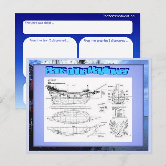 Bildung, Geschichte, Pläne der Maya-Blume Postkarte (Vorne/Hinten)