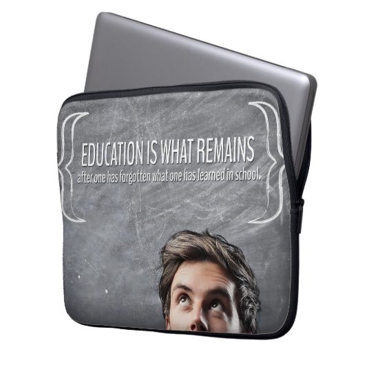 "Bildung" Inspiration Zitat Laptopschutzhülle (Vorderseite Links)