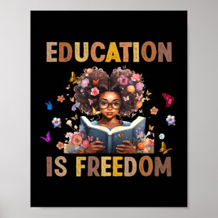 Bildung ist Freedom Black Girl Books Black History Poster