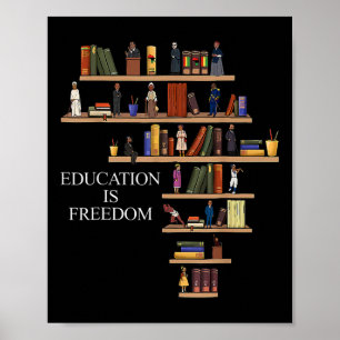 Bildung ist Freedom Book Reader Schwarze Geschicht Poster