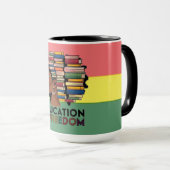 Bildung Ist Freiheit Afro Profil Design Tasse (VorderseiteRechts)