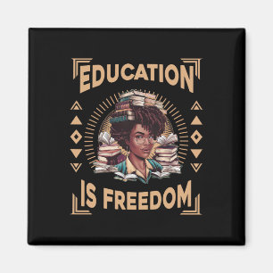 Bildung ist Freiheit Afroamerikanische schwarze Hi Magnet