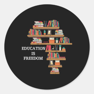 Bildung ist Freiheit Afroamerikanische Schwarze Hi Runder Aufkleber