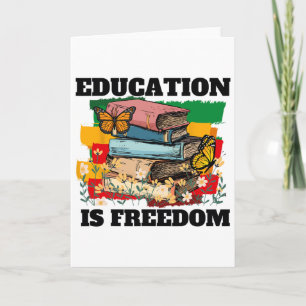 Bildung ist Freiheit Afroamerikanischer Schwarzer Karte