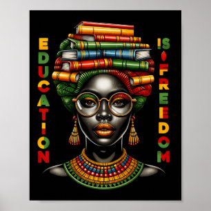 Bildung Ist Freiheit Black History Month Schwarzer Poster