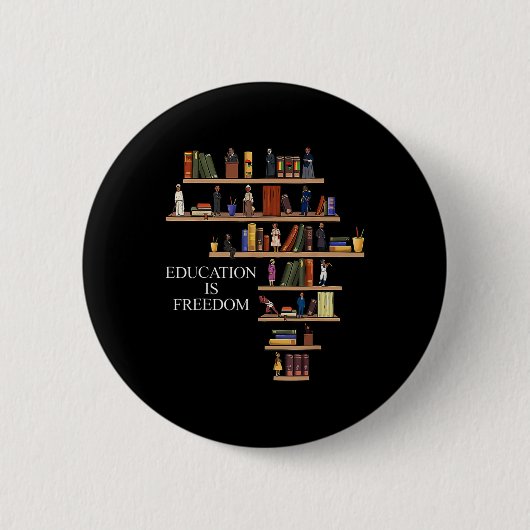 Bildung Ist Freiheit Buchleser Black History Mon Button (Vorderseite)