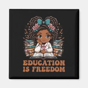 Bildung Ist Freiheit Buchleser Black History Month Magnet
