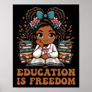 Bildung Ist Freiheit Buchleser Black History Month Poster