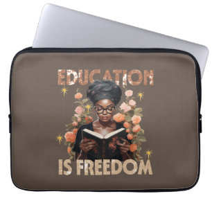 Bildung ist Freiheit Lehrer Bücher Schwarze Geschi Laptopschutzhülle