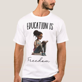 Bildung ist Freiheit Schwarze Lehrer Bücher BHM T-Shirt