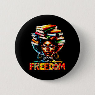 Bildung ist Freiheit Schwarze Lehrer Bücher Schwar Button