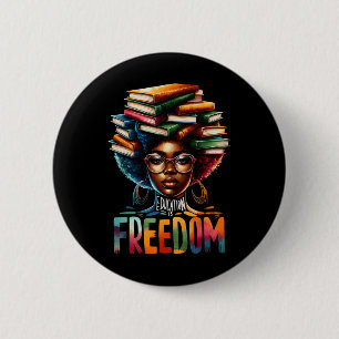 Bildung ist Freiheit Schwarze Lehrer Bücher schwar Button