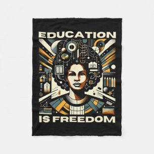 Bildung ist Freiheit Schwarze Lehrer Bücher Schwar Fleecedecke