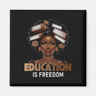 Bildung ist Freiheit Schwarze Lehrer Bücher Schwar Magnet