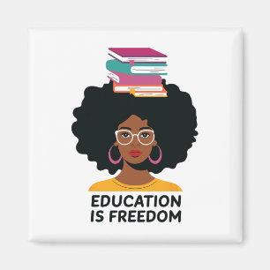 Bildung ist Freiheit Schwarze Lehrer Bücher schwar Magnet