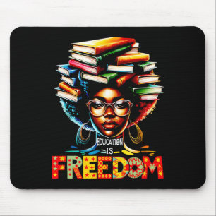 Bildung ist Freiheit Schwarze Lehrer Bücher Schwar Mousepad