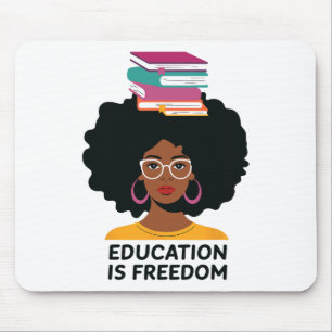 Bildung ist Freiheit Schwarze Lehrer Bücher schwar Mousepad