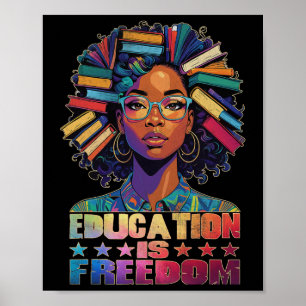 Bildung ist Freiheit Schwarze Lehrer Bücher schwar Poster