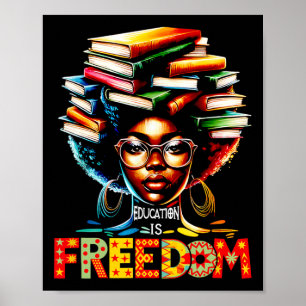 Bildung ist Freiheit Schwarze Lehrer Bücher Schwar Poster