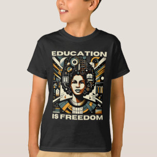 Bildung ist Freiheit Schwarze Lehrer Bücher schwar T-Shirt