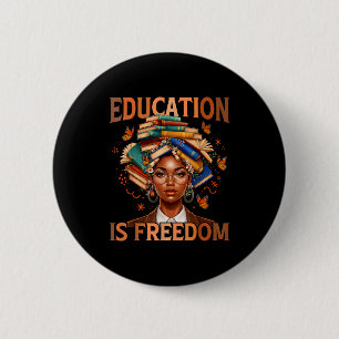 Bildung ist Freiheit schwarzer Lehrer Bücher schwa Button