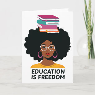 Bildung ist Freiheit Schwarzer Lehrer Bücher Schwa Karte