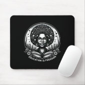 Bildung ist Freiheit Schwarzer Lehrer Bücher Schwa Mousepad (Mit Mouse)