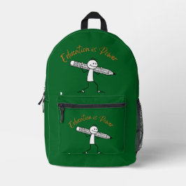 Bildung ist Macht Bedruckter Rucksack