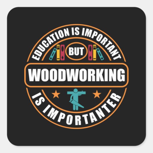 Bildung ist wichtig Camping ist wichtig Quadratischer Aufkleber (Vorderseite)