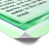 Bildung, Judentum, koschere Lebensmittel Poster (Ecke)