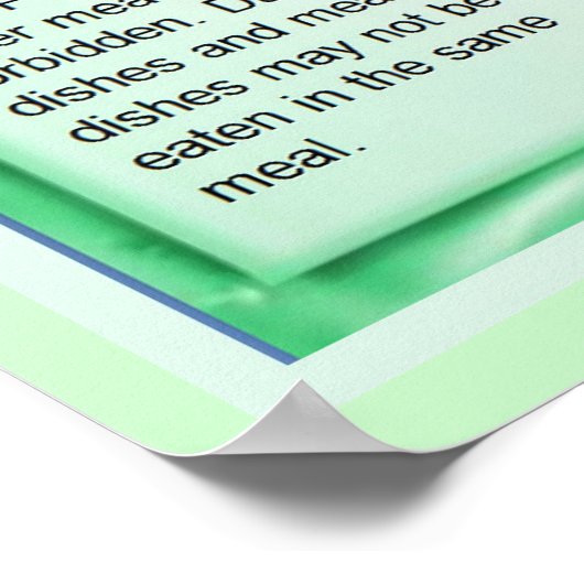 Bildung, Judentum, koschere Lebensmittel Poster (Ecke)