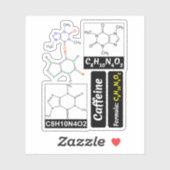 Bildung Koffeinmolekül (Chemiekaffee) Aufkleber (Blatt)