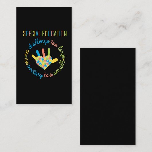 Bildung Lehrer Autismus Bewusstseinsfrage Visitenkarte (Vorne/Hinten)