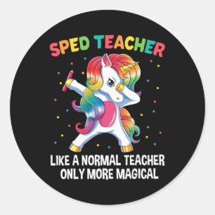 Bildung-Lehrer, der Unicorn auf Runder Aufkleber