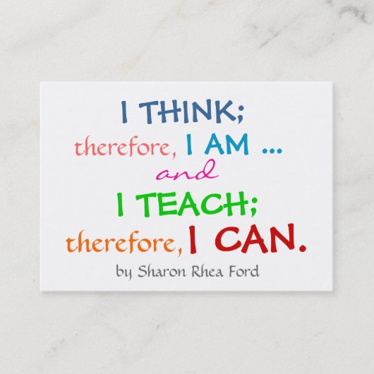 Bildung / Lehrerprofil - Visitenkarte durch SRF (Vorderseite)