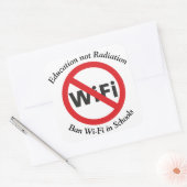 Bildung nicht Strahlung, Wi-Fi in Schulen verboten Quadratischer Aufkleber (Umschlag)