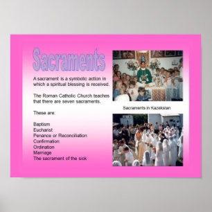 Bildung, Relgion, römisch-katholisch, Sakramente Poster