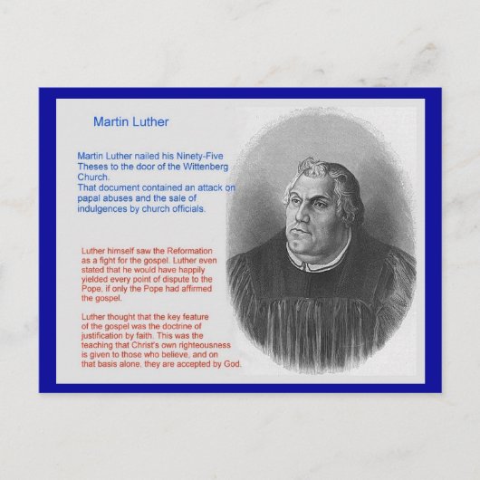 Bildung, Religion, Martin Luther Postkarte (Vorderseite)